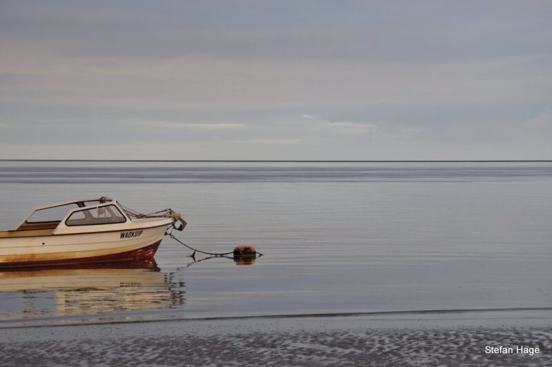 Bootje 'Wadkuip' aan het einde van de dag op de Texelse wateren